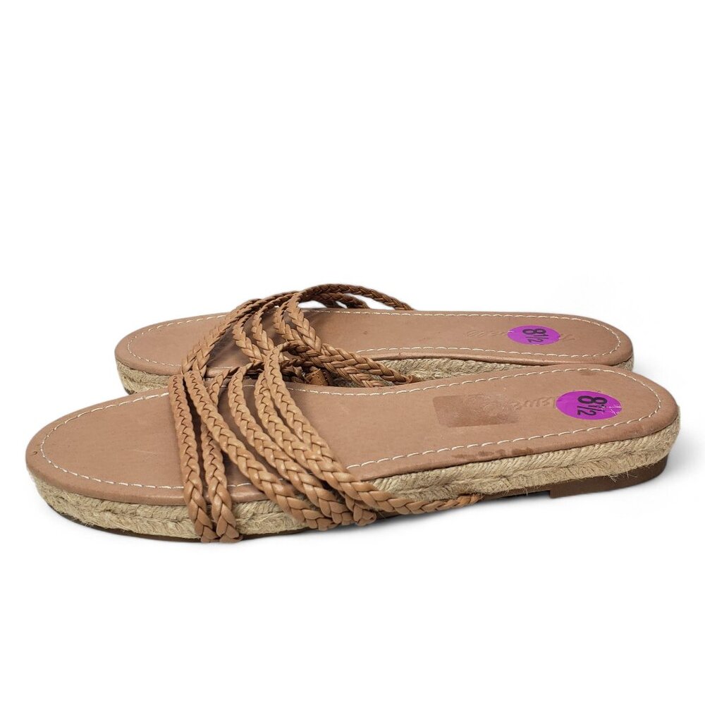 Madewell Katheryn Espadrille Sandal Women's Leather Braided Strap Boho Slide 8.5 - Picture 3 of 8